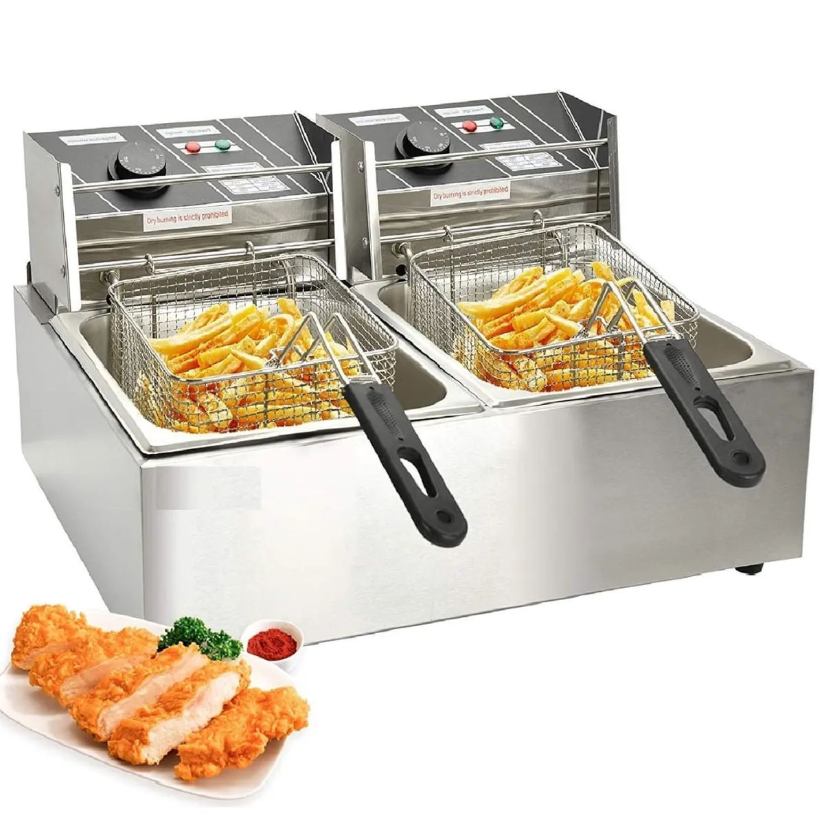 Commercial Electric Fryer – 6 Litre + 6 Litre (Double Tank)